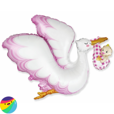 Folija balon - Štorklja roza